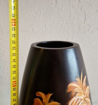 dřevěná ručně malovaná váza, 37 cm - 5