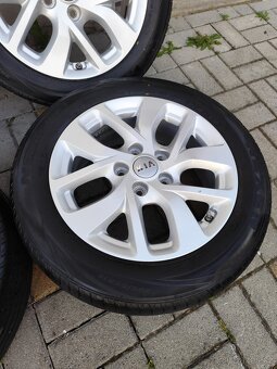 ALU 5x114.3 r16 KIA + LETNÍ PNEU - PĚKNÁ SADA - 5