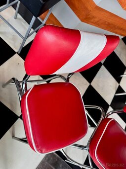 RETRO kožené barovky se stolem - 5