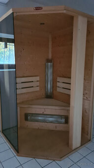 Rohová infrasauna pro 4 osoby DYNTAR, severský smrk - 5