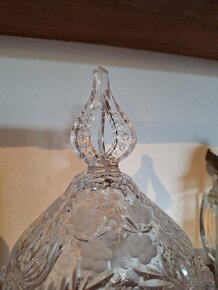 NÁDHERNÁ SKLENĚNÁ KŘIŠŤÁLOVÁ DÓZA NA BOMBÓNY - 5