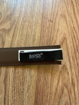 Nový pánský kožený opasek Bandi s aut. sponou-hnědý, nastav. - 5