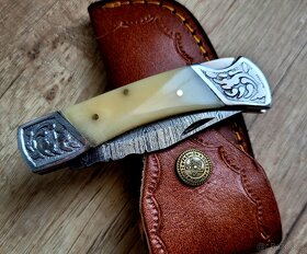 kapesní Damaškový nůž 18 cm LOFTY CAMEL ručně vyrobeno - 5