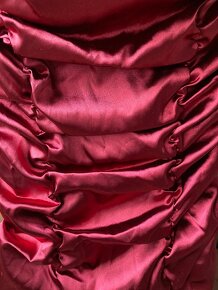 Plesové červené vínové dlouhé šaty - 5