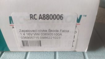 Zapalovací cívka na škoda fabia 1,4 16v nová - 5