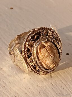 Stříbrný prsten starožitný Egypt - 5