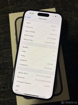 Apple iPhone 15 256gb kondice baterie 87% s kabelem oděrky n - 5