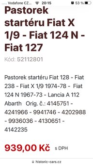 Prodám pastorek startéru Fiat 124/127/128/ X1/9 - 5