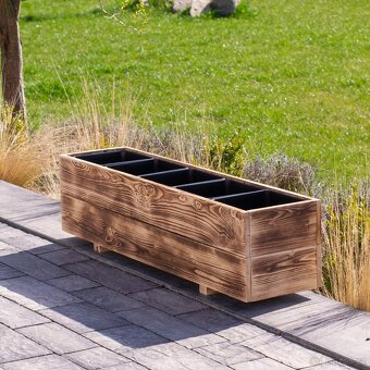 Dřevěné truhlíky na terasu - opalované dřevo - 5