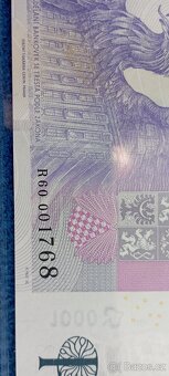 1000 Kč s přítiskem UNC, série R60 - 5