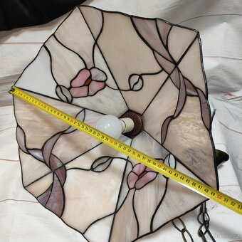 Retro vitrážové Lustr TIFFANY barevného opálového skla 50 cm - 5