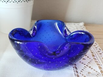 Popelník s bublinkami hutní sklo - 5