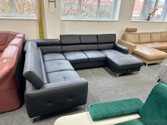 Sedací souprava tvaru U - rozkládací - kůže - NEPOUŽITÁ - 5