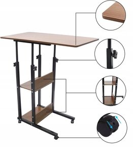 Mobilní stolek pod notebook s policemi - 2 varianty - 5