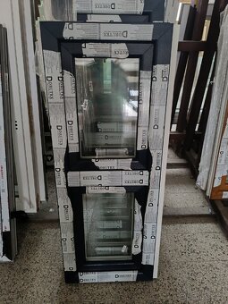 Okna PVC tmavě modrá/bílá, nová, dvojsklo - MIX rozměrů - 5