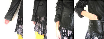 Černá dámská kožená bunda - 5