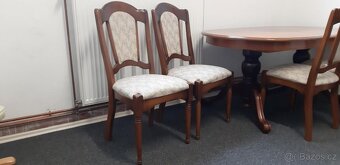 Jídelní oválný stůl, rozkládací a 4 židle - 5