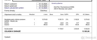 Manželská postel s roštem - 5