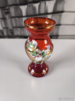 Rubínově červená vázička - Nový Bor - 5