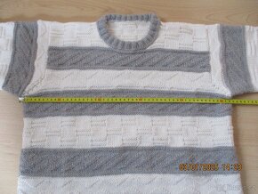 Pánský ručně pletený svetr M-L - 5