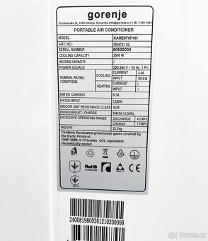 Mobilní klimatizace GORENJE KAM 26, výkon 9000 BTU/h - 5