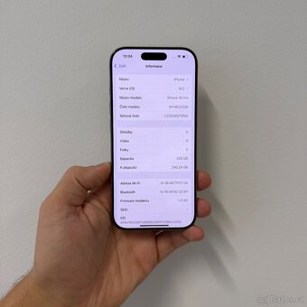 ZÁNOVNÍ APPLE IPHONE 16 PRO 256GB-POUŠTNÍ TITAN,BATERIE 100% - 5