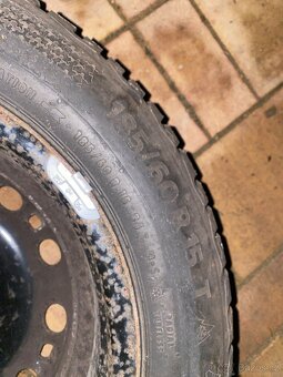 Plechové disky 15” 5x100 a zimní pneu 185/60/R15 Continentál - 5