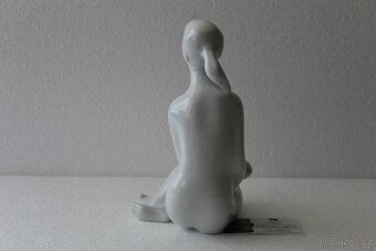 Sedící nahá dívka – Jiří Černoch - Royal Dux, styl Brusel - 5
