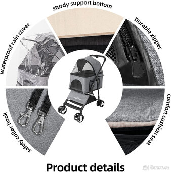 Skládací kočárek Bingopaw pro psy a kočky - 5