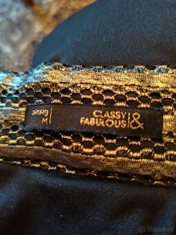 krásná černo zlatá sukně - 5