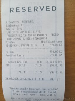 3 ks pánské slipy Reserved vel. L, orig.zabalené, nenošené - 5
