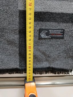 Pánská šedočerná vlněná šála - 5