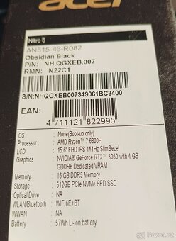 ACER NITRO 5 - Ryzen 7 6800H 16GB 512GB RTX 3050 - 5