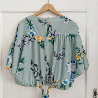 Dámská letní Boho Etno japonská halenka Mango vázací top - 5