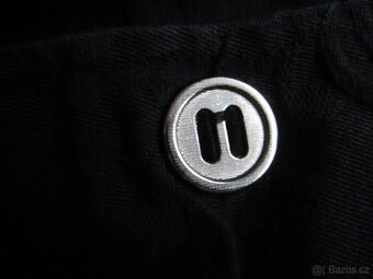 Podzimní černý kabát délka 94 cm, vel. M/L, bavlna, Itálie - 5