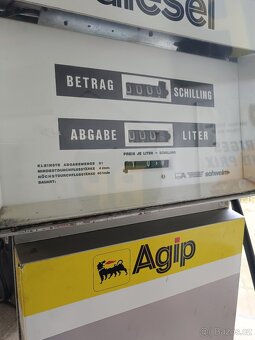 Čerpací stojan Agip 1971, kompletní asi funkční - 5