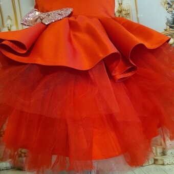 Dětské slavnostní šaty červené - 5