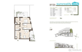 Prodej, apartmán 3+KK, 78,4 m2, balkón, terasa, Železná Ruda - 5
