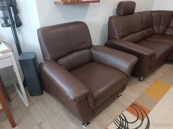 Rozkládací kožená sedačka - 5