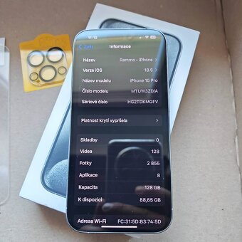 iPhone 15 Pro 128GB bílý titan - 5