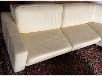 Luxusní moderní rohová kožená sedačka + taburet,3221 - 5