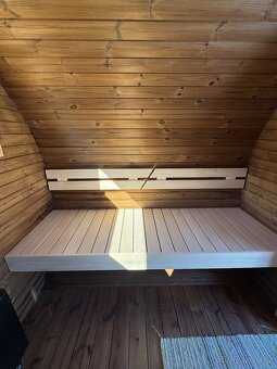Zahradní sudová sauna 3M thermo s terasou - 5