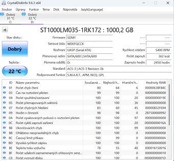 Pevný disk Seagate 1TB - 2,5" HDD - 5