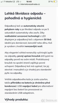 Bezkontaktní odpadkový koš, automaticky otvírací kos - 5