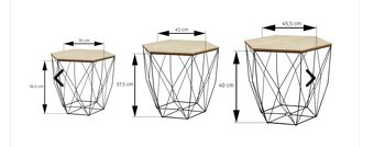Sada 3 proutěných konferenčních stolků - 5