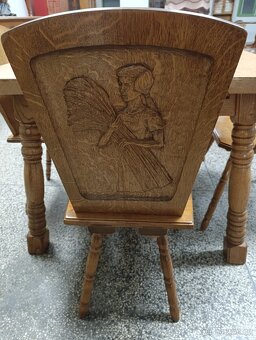 Rustikální / selský jídelní set, stůl, židle, masív - 5