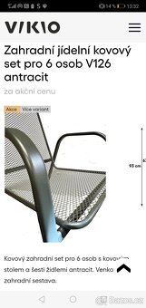 Zahradní jídelní kovový set pro 6 osob - 5