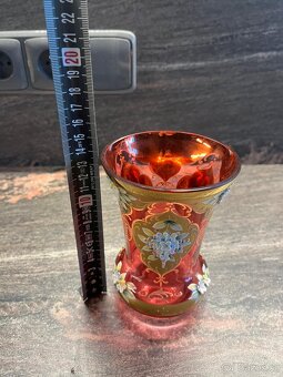 Červená skleněná váza asi Egermann - 5