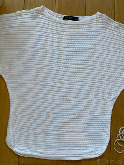 Sněhově bílý copánkový svetr Ralph Lauren, vel. L - 5