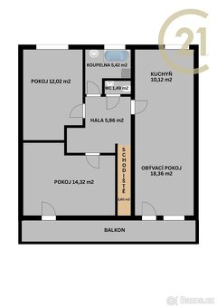 Prodej bytu Popůvky u Brna, 3+kk, 2.NP, 73m2, balkon - 5